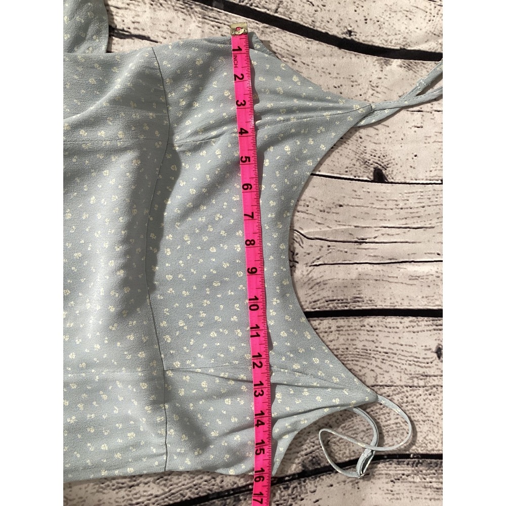 Brandy Melville Floral Maxi Dress Light Blue Ditsy Flower Adjustable Strap OS - Picture 5 of 5